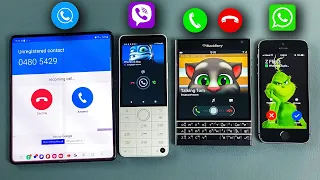 Z Fold 4 + Xiaomi Qin f22 + BlackBerry + iPhone 5s Incoming Call + SkyPhone + Viber + WhatsApp Calls