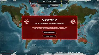 Plague Inc 1:26;970 speed run submission