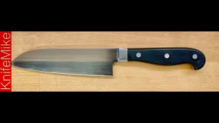 Knife Sharpening WMF Spitzenklasse Plus Santokumesser on Whetstone