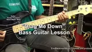 How To Play DRAG ME DOWN One Direction On Bass Guitar Lesson @EricBlackmonGuitar