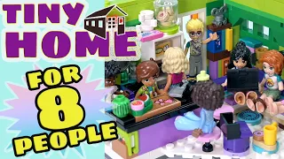 8 people? A tiny house? SO FUN 😬 LEGO build challenge pt 2 | Kitchen & living room