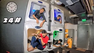 Living 24 hours in capsule room challenge