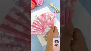 how to make handmade paper fan #shortsvideo #viral #diy #handmade #craft #ytshorts #diyfun #origami