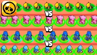 10 CORBAC vs 10 LEON vs 10 SPIKE vs 10 EMERI sur Brawl Stars avec les ABONNÉS en FULL LEGENDAIRE