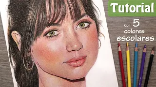 How to draw a portrait with 5 scholar colors - Ana de Armas