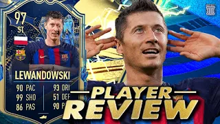 97 TEAM OF THE SEASON LEWANDOWSKI PLAYER REVIEW! - TOTS - FIFA 23 Ultimate Team