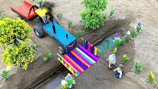 DIY tractor mini bridge construction||diy tractor making mini Concrete bridge|@sunfarming7533