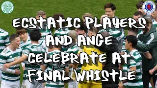 Ecstatic Players & Ange Celebrate at Final Whistle - Celtic 3 - Rangers 2 - 8 April 2023