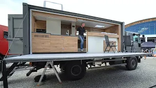 KLAPPBARES RIESEN-WOHNMOBIL MACHT SPRACHLOS: 16qm Terrasse. 4x4. XL Küche. Wasch- u. Spülmaschine.