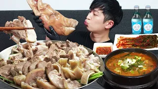 이 남자가 통돼지머리를 먹는 방법🐷 (돼지머리수육, 술국, 파김치) 혼술 리얼먹방 Boiled Pig's Head MUKBANG ASMR REALSOUND EATINGSHOW