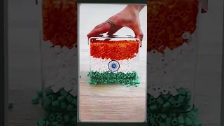 I Made Flag of India with beads! #shorts #reverse satisfying flag art🇮🇳❤️