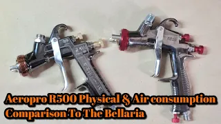 R500 Aeropro LVLP & W400 Bellaria Air Consumption Test & Physical Comparison, Spray Gun
