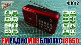 Дешевый цифровой FM радиоприемник с аккумулятором 18650, блютус и МП3