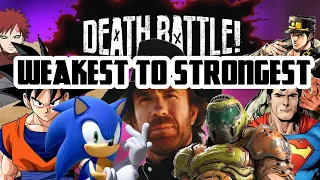 Every DEATH BATTLE! Combatant Power Scaled (According to Death Battle) ft. Biff Weed