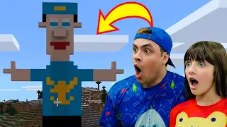 LUCCAS E GI CONSTRUIRAM UMA ESTÁTUA DO AVENTUREIRO AZUL NO MINECRAFT