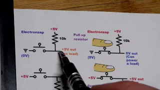 Pull up or down resistor circuit fragment schematic diagram by electronzap