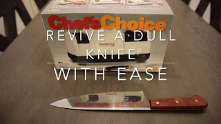 How to sharpen a knife with Chef's Choice 100 Sharpener. Model 110 / Model 120