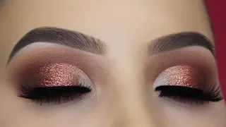 Affordable Classic Brown Glitter Eye Makeup Tutorial