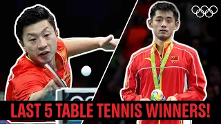 Men's Singles Table Tennis 🏓 Last 5 Champions