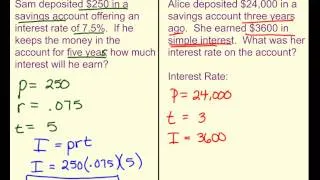 Simple Interest (I=prt)