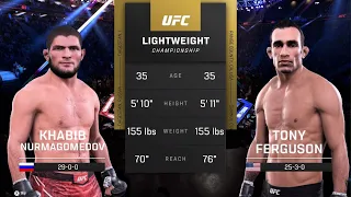 ХАБИБ НУРМАГОМЕДОВ VS ТОНИ ФЕРГЮСОН UFC 5 CPU VS CPU