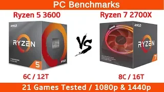 AMD Ryzen 5 3600 vs Ryzen 7 2700X Gaming Benchmarks 21 Games