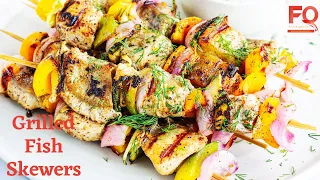 Pan Grilled Fish Skewers | How to make Grilled Fish on Stovetop | Flavor Quotient