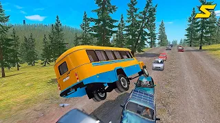 GTA 4 Car Crashes - School Bus Crash Testing Real Car Mods Ep.1