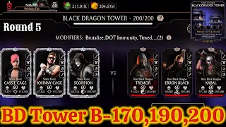 Black Dragon Tower Boss Battle 200 & 170, 190 Fight + Reward MK Mobile | Strike Force Vs BD Team
