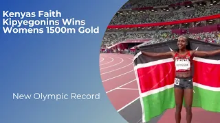 Kenya's Faith Kipyegon wins women's 1,500m gold with new olympic record  #faithkipyegon #olympics