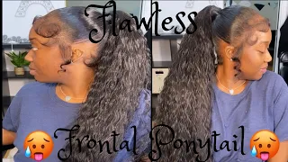 Frontal Ponytail on Natural hair🔥| Using ErickJ Hold Me Down Adhesive | Highly Requested Video ‼️