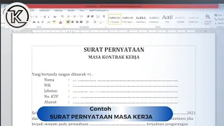 Contoh Surat Pernyataan Masa Kerja