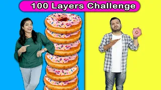 100 LAYERS EPIC FOOD CHALLENGE | EXTREME  FOOD CHALLENGE | HUNGRY BIRDS