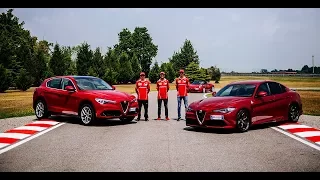 FERRARI RACING DRIVERS TAKE ALFA ROMEO GIULIA QUADRIFOGLIO ON TRACK