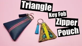 Key Fob Triangle Zipper Pouch - Free PDF