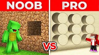 JJ And Mikey NOOB vs PRO ROUND SECRET PASSAGE in Minecraft Maizen