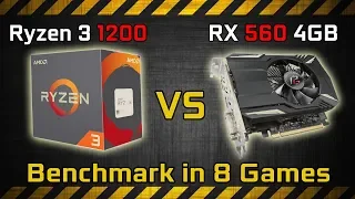 Ryzen 3 1200 vs RX 560 4GB Gaming Benchmarks (8 Games PUBG, Fortnite)