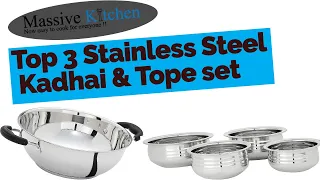Solimo Stainless Steel Bottom Kadhai & Tope || Top 3 Best Stainless-Steel Cookware in India 2020