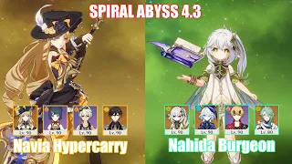 C0 Navia Hypercarry & C2 Nahida Burgeon | Spiral Abyss 4.3 | Genshin Impact