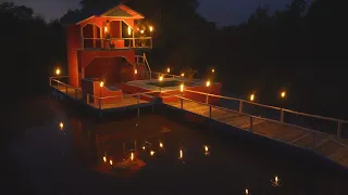 Build a bamboo resort house on the water with the best swimming pool and bamboo furniture [End]