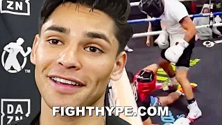 RYAN GARCIA REACTS TO ROLLY ROMERO DROPPED IN SPARRING BY J'HON INGRAM; AGREES WITH SPENCE