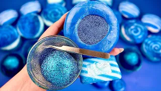 ASMR Clay cracking light plasticine 💙 Crushing soap boxes with foam 💙 Peeling off the film 🤤