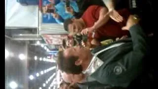 Arnold Schwarzenegger walking through the Arnold Classic 2013