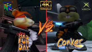 Conker's Bad Fur Day vs. Live & Reloaded | N64 vs Xbox 4K Gameplay Comparison