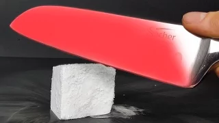 EXPERIMENT Glowing 1000 degree KNIFE VS DRY ICE