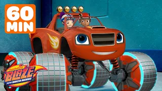 Blaze Uses MAGNET Power on his Wheels! 🧲 w/ AJ & Gabby | 60 Minutes | Blaze and the Monster Machines