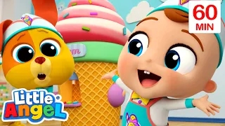 New Ice Cream Machine | Little Angel - Sports & Games Cartoons for Kids