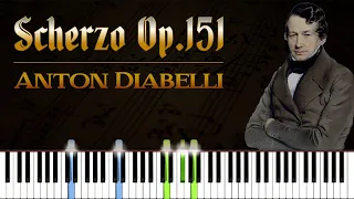 Scherzo Op. 151 No. 1 - Anton Diabelli | Piano Tutorial | Synthesia | How to play