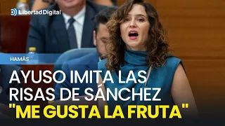 Hilarante respuesta de Ayuso a los insultos de la izquierda imitando las risotadas de Sánchez