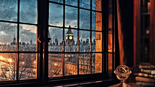 Victorian London 🕯️🌧️ ASMR Ambience & Soft Music, fireplace and rain | Sherlock Holmes Vibes